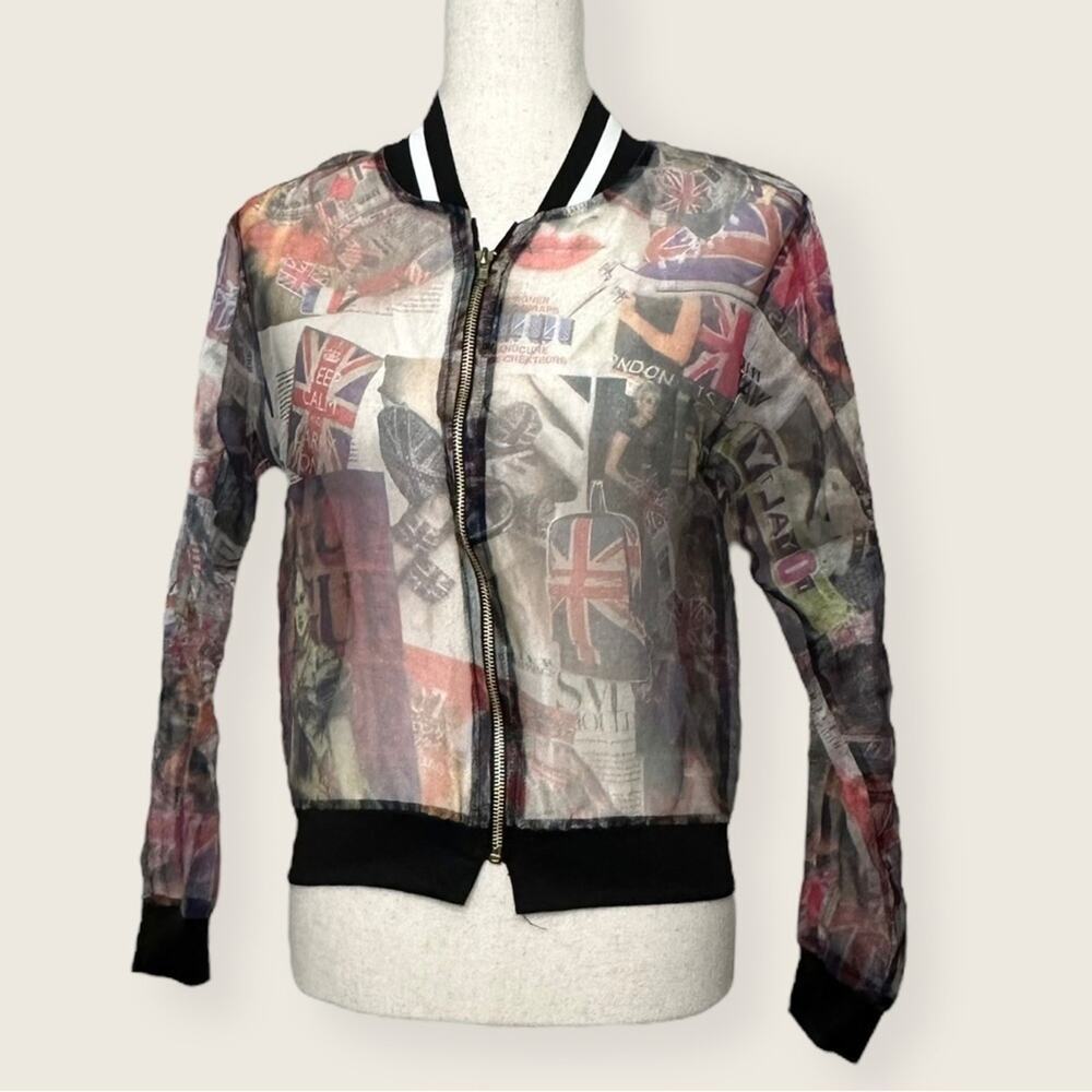 EUC | Blush | Transparent Bomber Jacket | Black | Small